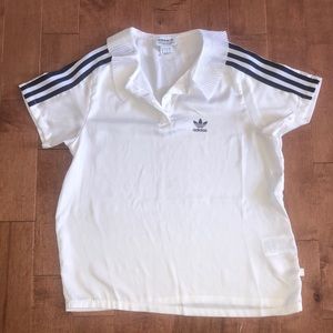Adidas frilled collar top